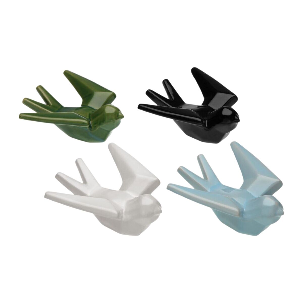 Koristehahmo lintu, keramiikka 12,5×5,2×13 cm, monivärinen pöytäkoriste