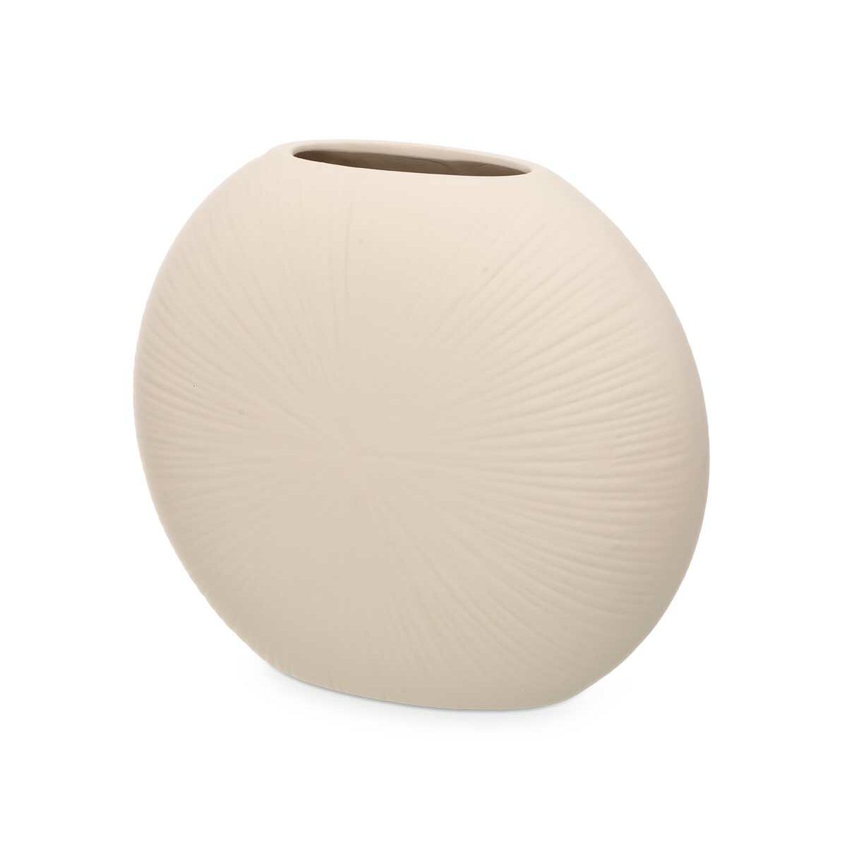 Keramiikkamaljakko beige, pyöreä 29 x 26 x 11 cm, 4 kpl, kodin sisustukseen