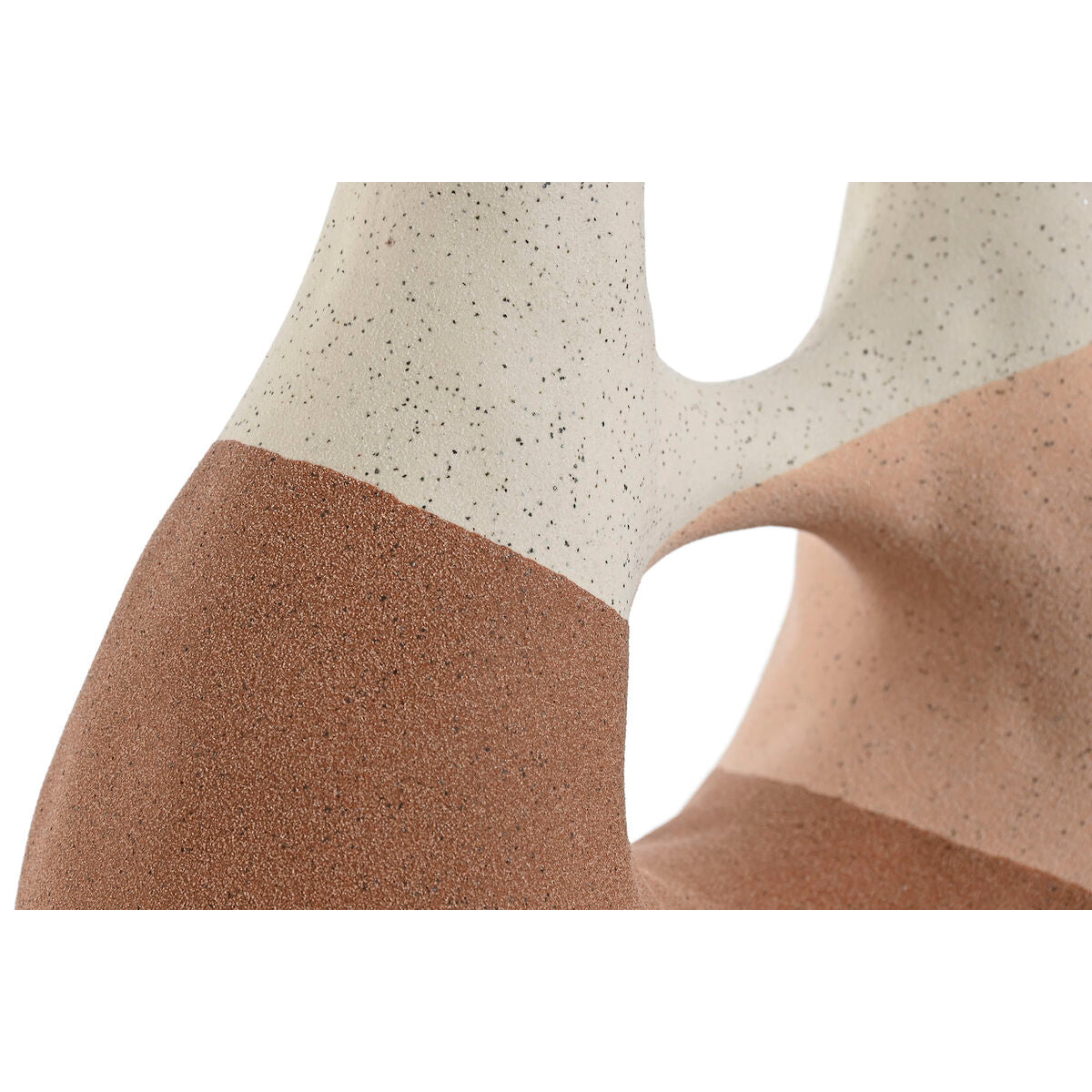 Maljakko keramiikka kolmivärinen abstrakti 24 x 11 x 21 cm maasävyt sisustukseen