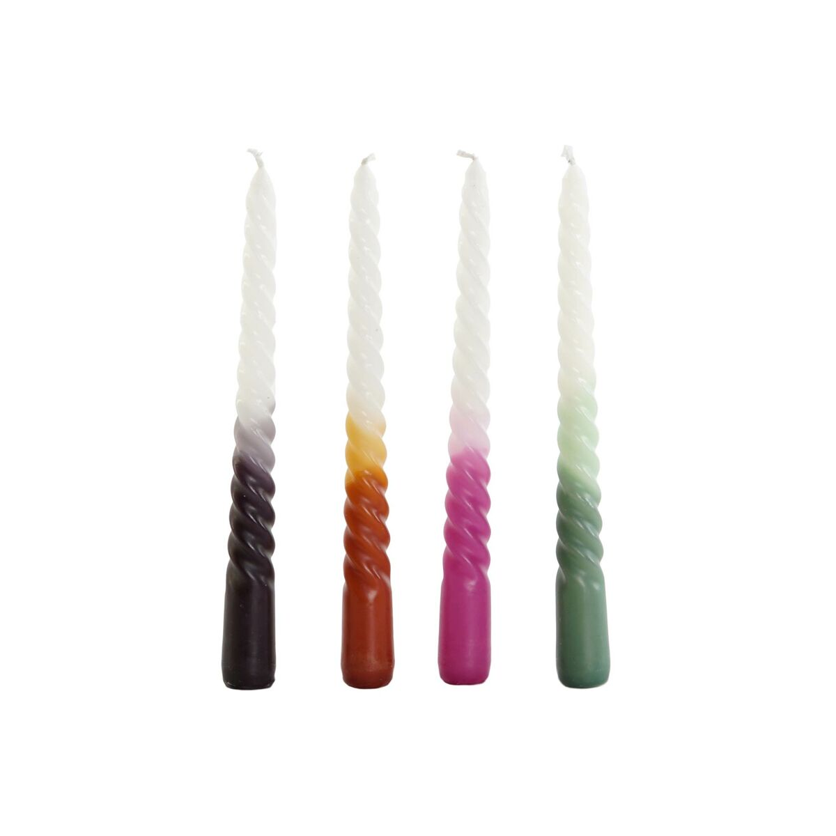 Kierrekynttilät 25 & 20 cm liukuvärjätty kaksivärinen 4 kpl, kynttiläsarja jouluksi