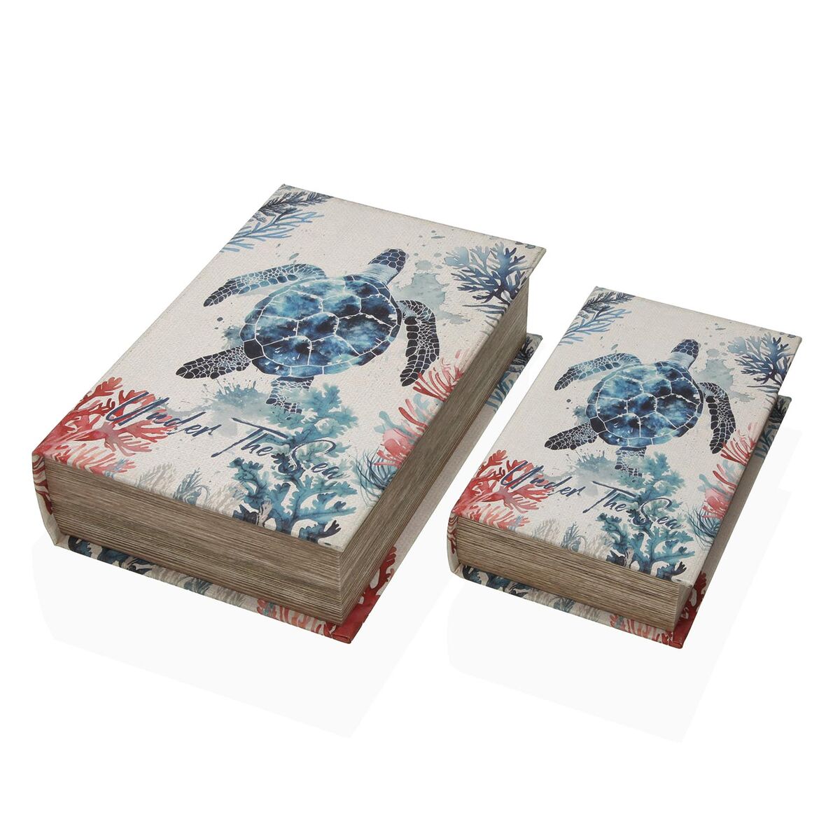 Kirjarasia kilpikonna, kangaspäällyste & MDF, 2 kpl, 27×18×7 cm, sisustukseen