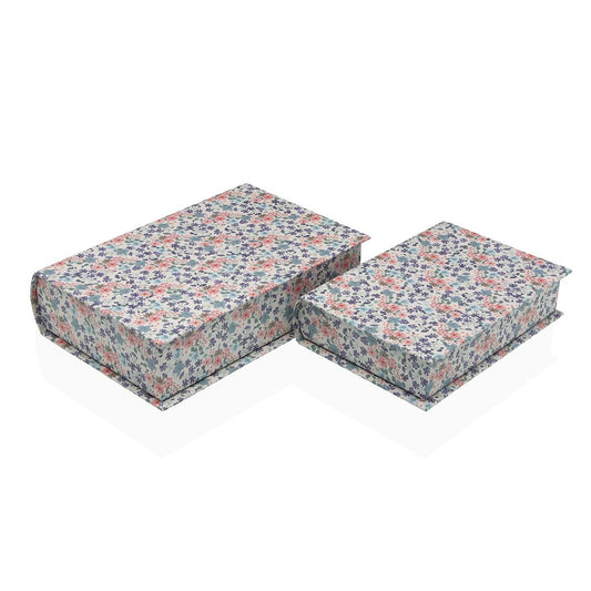 Kirjarasia kukkakuosi, kangaspäällysteinen MDF-säilytysrasia 5,5 x 15 x 22 cm