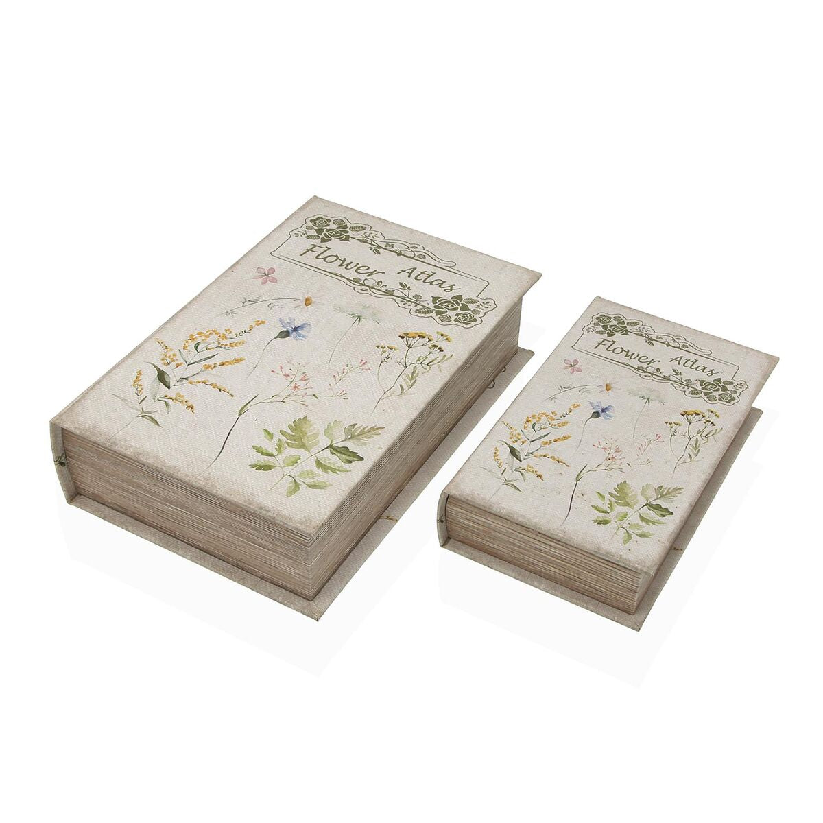 Kirjarasia kukkakuosi, kangas & MDF säilytysrasia sisustukseen 7×21×30 cm