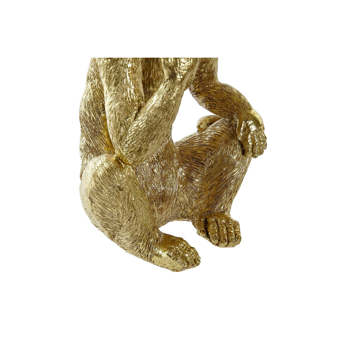 Koristehahmo apina kullanvärinen resiini 13,5 x 10 x 30 cm, sisustukseen