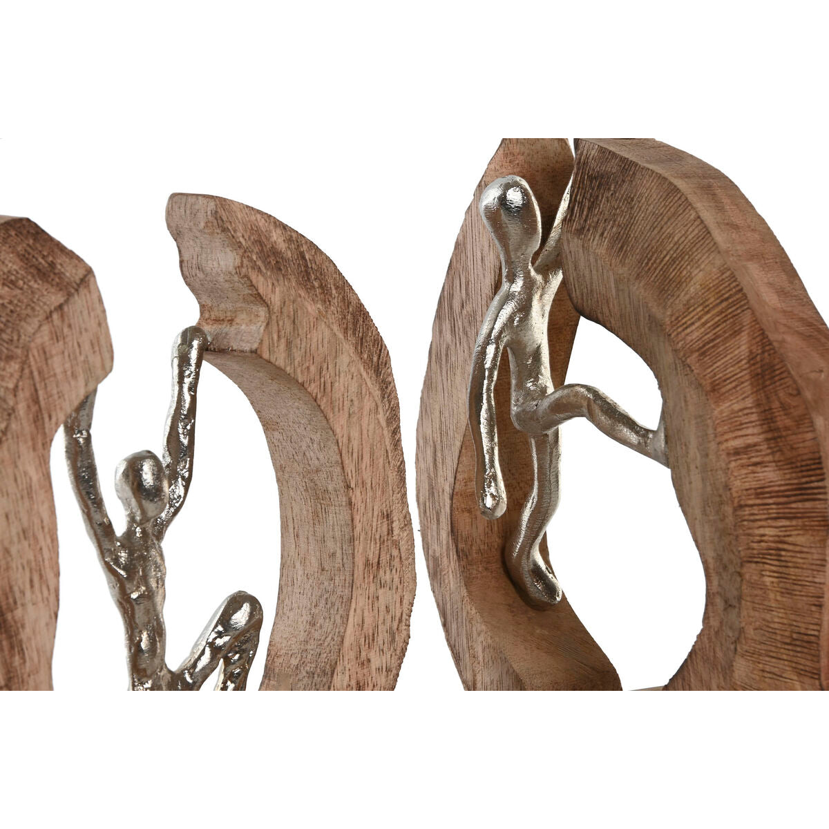 Koristehahmo sisustukseen puu & hopea 19 x 9 x 28 cm, 2 kpl, ihmishahmot