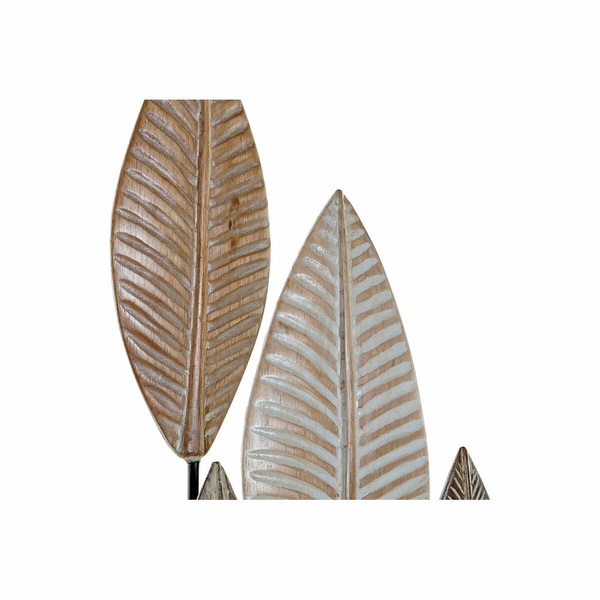 Koristehahmo bambu & rauta 81 cm, lehtimuotoinen pöytäkoriste, Bali-tyyli
