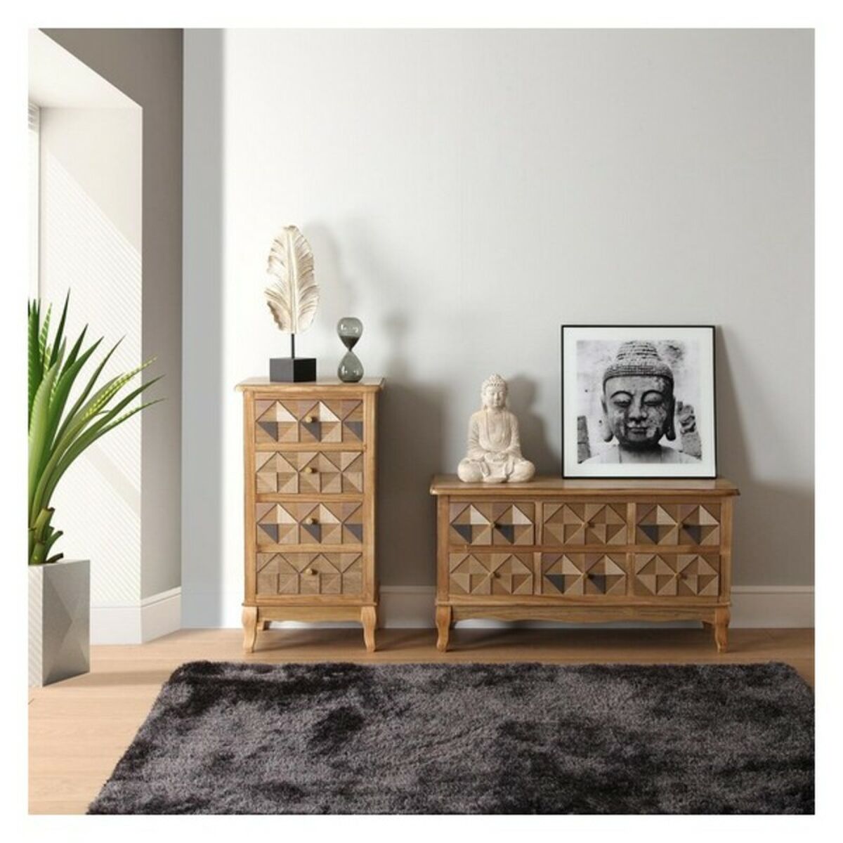 Koristehahmo lehti 56 cm, resiini, musta neliöjalusta, skandinaavinen pöytäkoriste