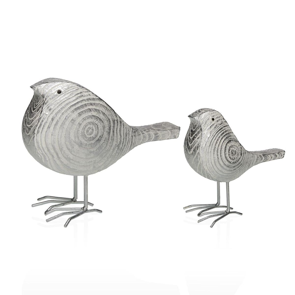 Koristehahmo lintu resiinistä harmaa, 10,5 x 19,5 x 23 cm, sisustukseen