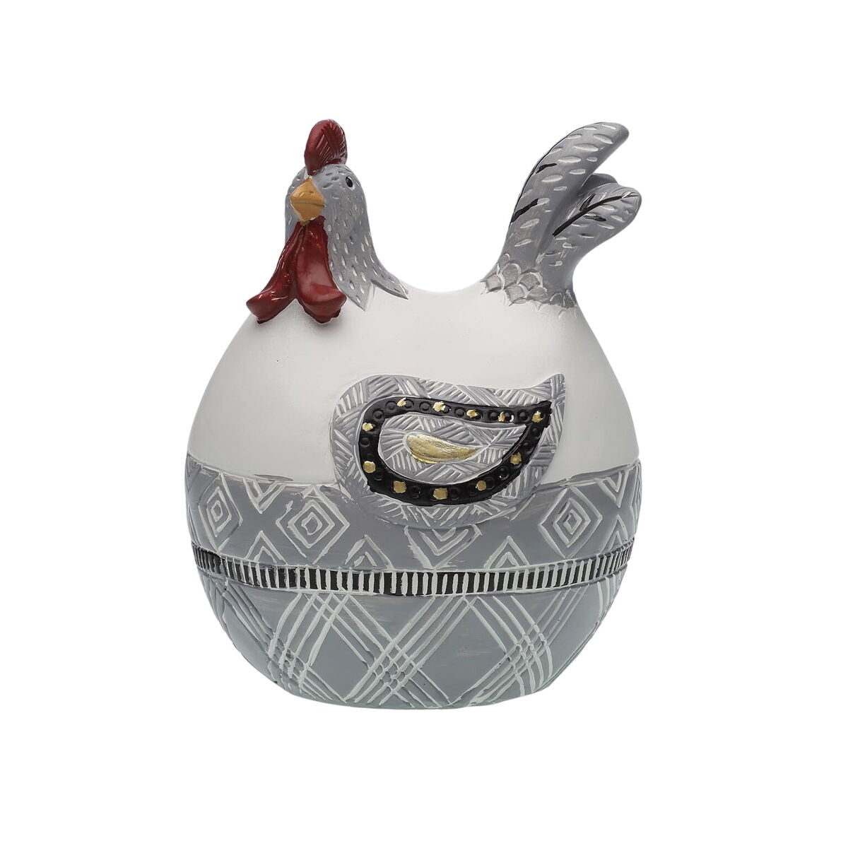 Koristekana resiinistä 10 x 15 x 12,5 cm, pöytäkoriste valko-harmaa lahjaksi