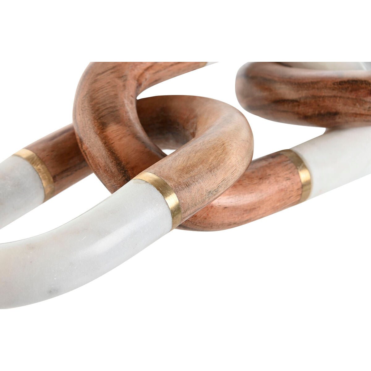 Koristeketju marmorilla & mangopuulla, valkoinen ja ruskea, 10 x 10 x 36 cm