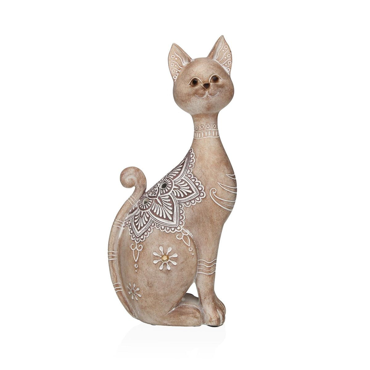 Koristekissa resiinistä, vaaleanruskea 7,5 x 32,5 x 14,5 cm, sisustukseen