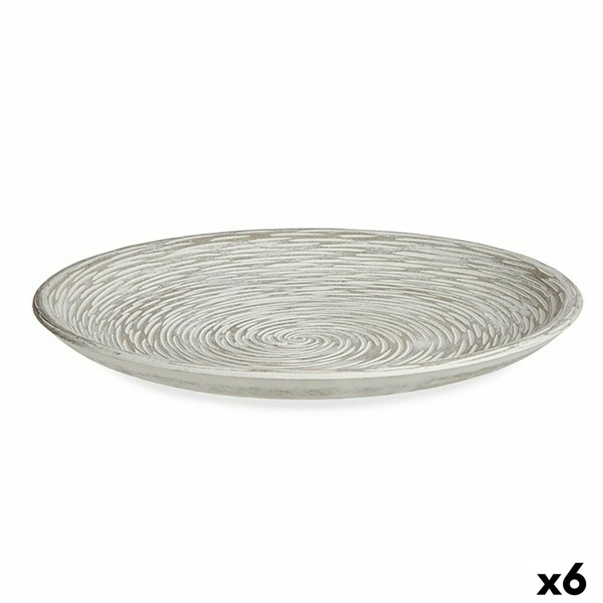 Koristelautanen valkoinen spiraali Ø29 cm, MDF, 6 kpl, sisustukseen & kattaukseen