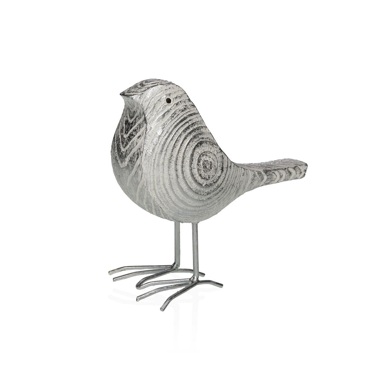 Koristehahmo lintu, harmaa resiinistä 8×15,5×14,5 cm, pöytäkoriste, sisustus