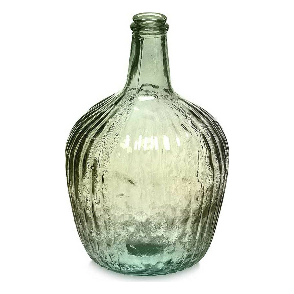 Koristepullo 4 L vihreä raidallinen uurrettu lasi 17 x 29 x 17 cm, 4 kpl