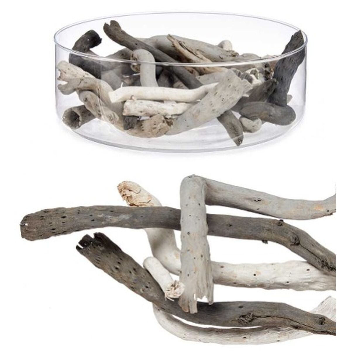 Koristepuutikut, harmaa 9 x 27 x 9 cm, 12 kpl - driftwood-oksat koristeeksi