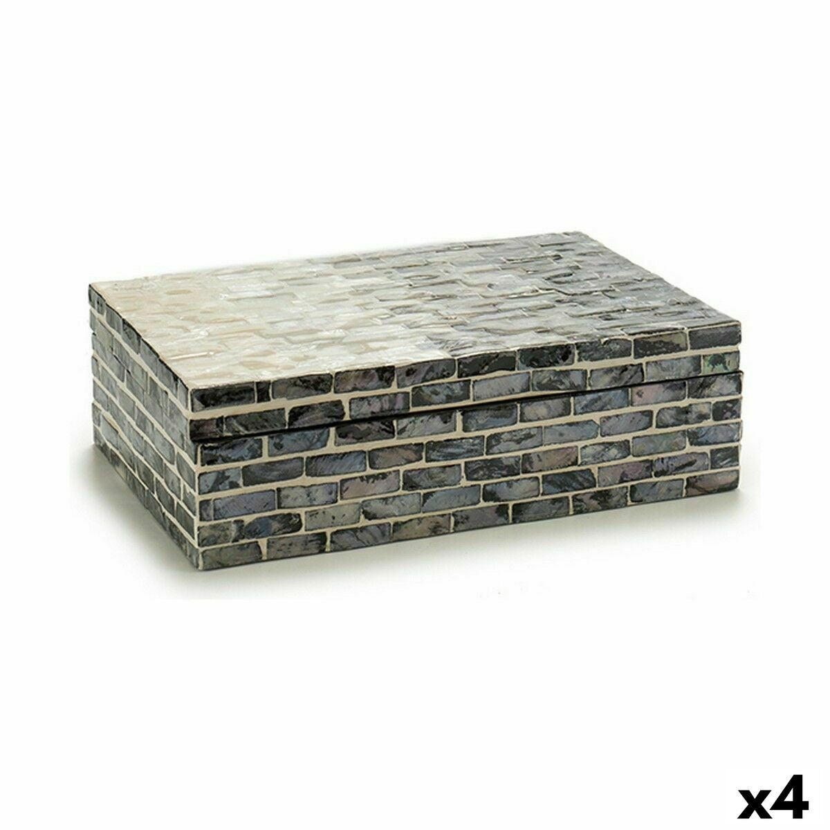 Koristerasia 4 kpl harmaa helmiäinen - lastulevy, 1,25 l, 15,2 x 7,2 x 25 cm
