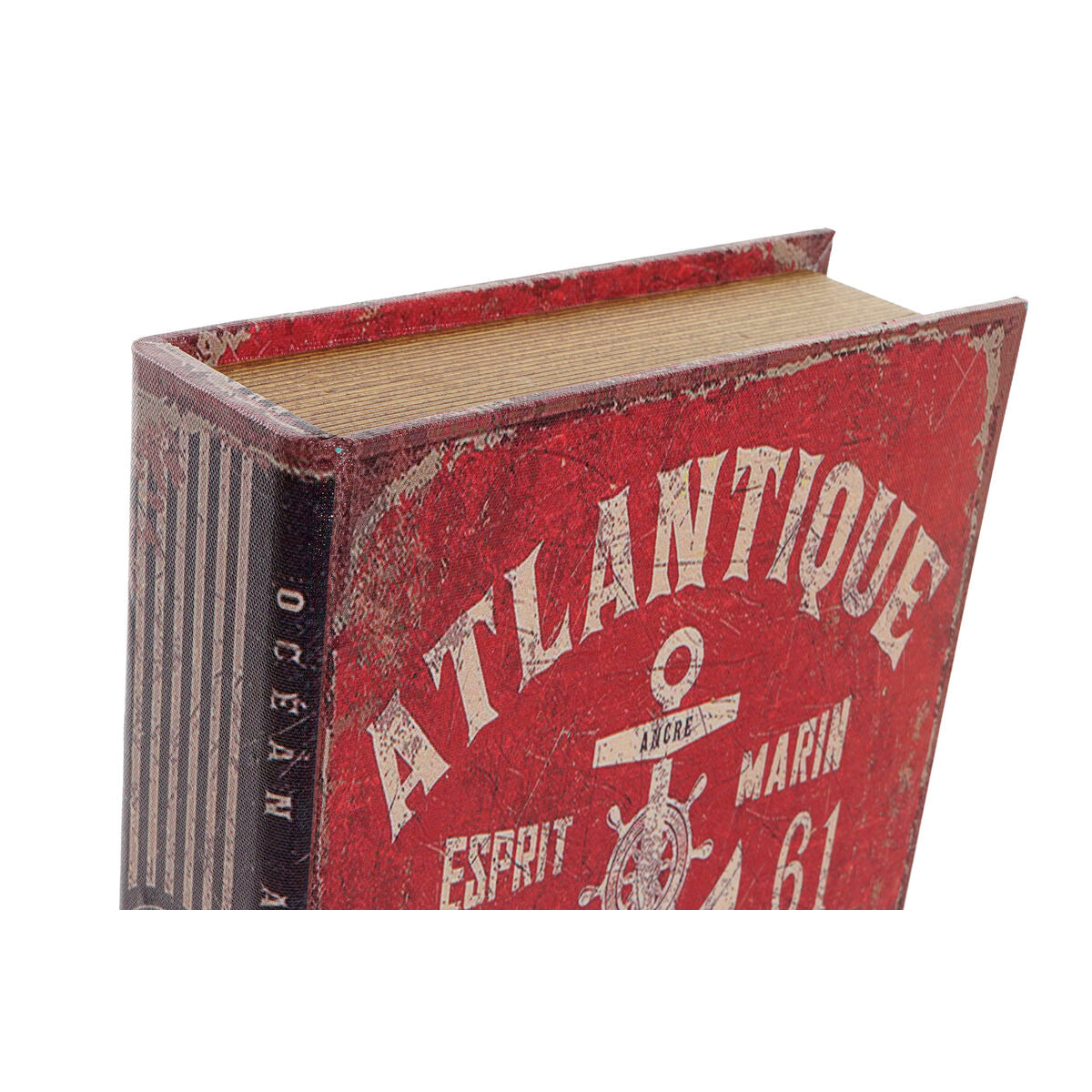 Koristerasiasetti ankkuri, meriaiheinen puu & kangas - vintage kodin sisustus