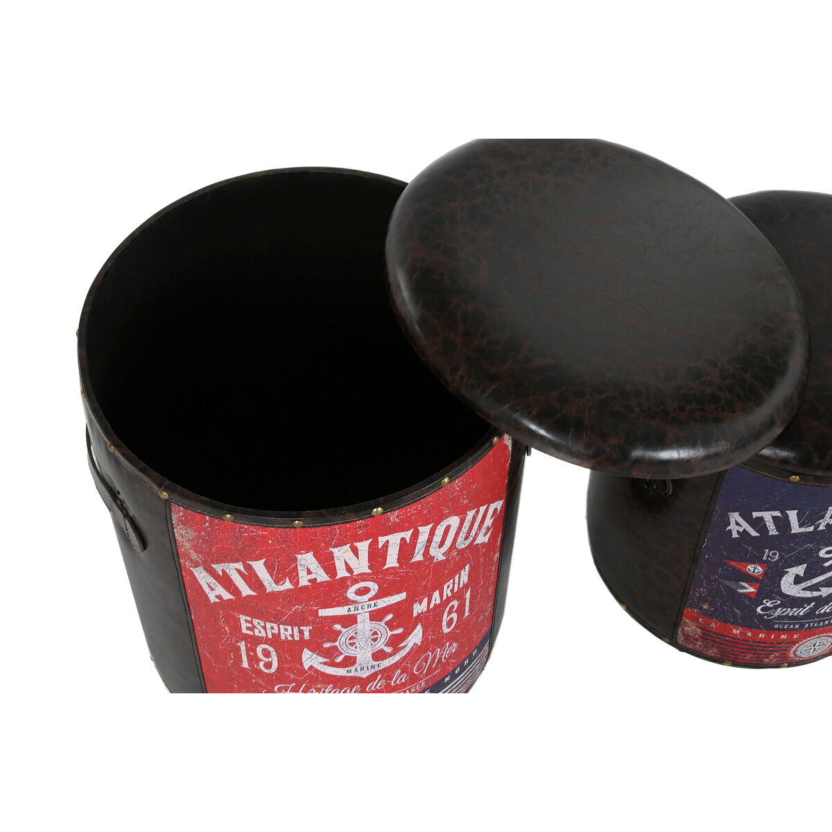 Koristerasiasetti vintage ruskea-multivärinen polyuretaani & metalli 2-osainen