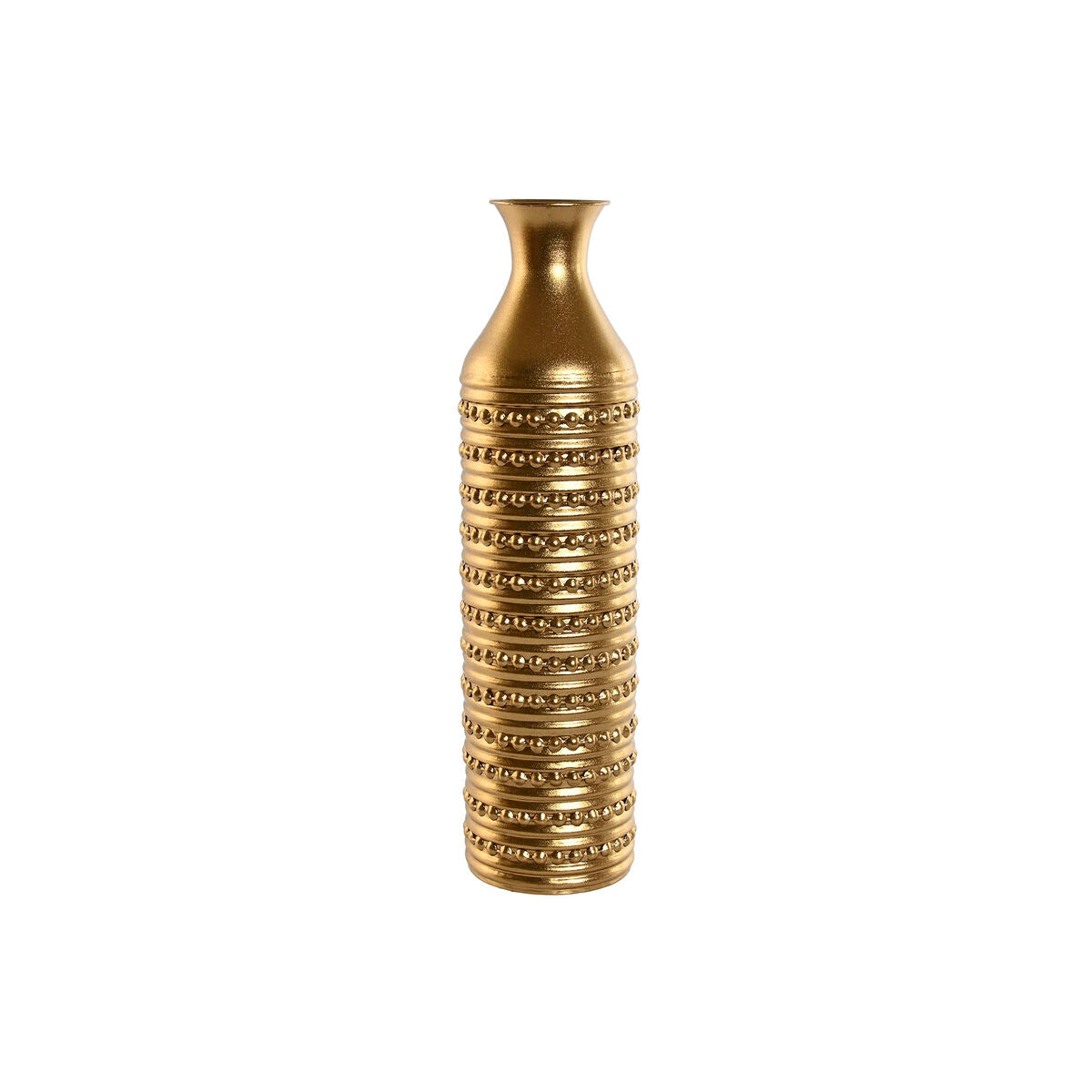 Kultainen metallimaljakko korkea 51,5 cm, moderni koristemaljakko sisustukseen