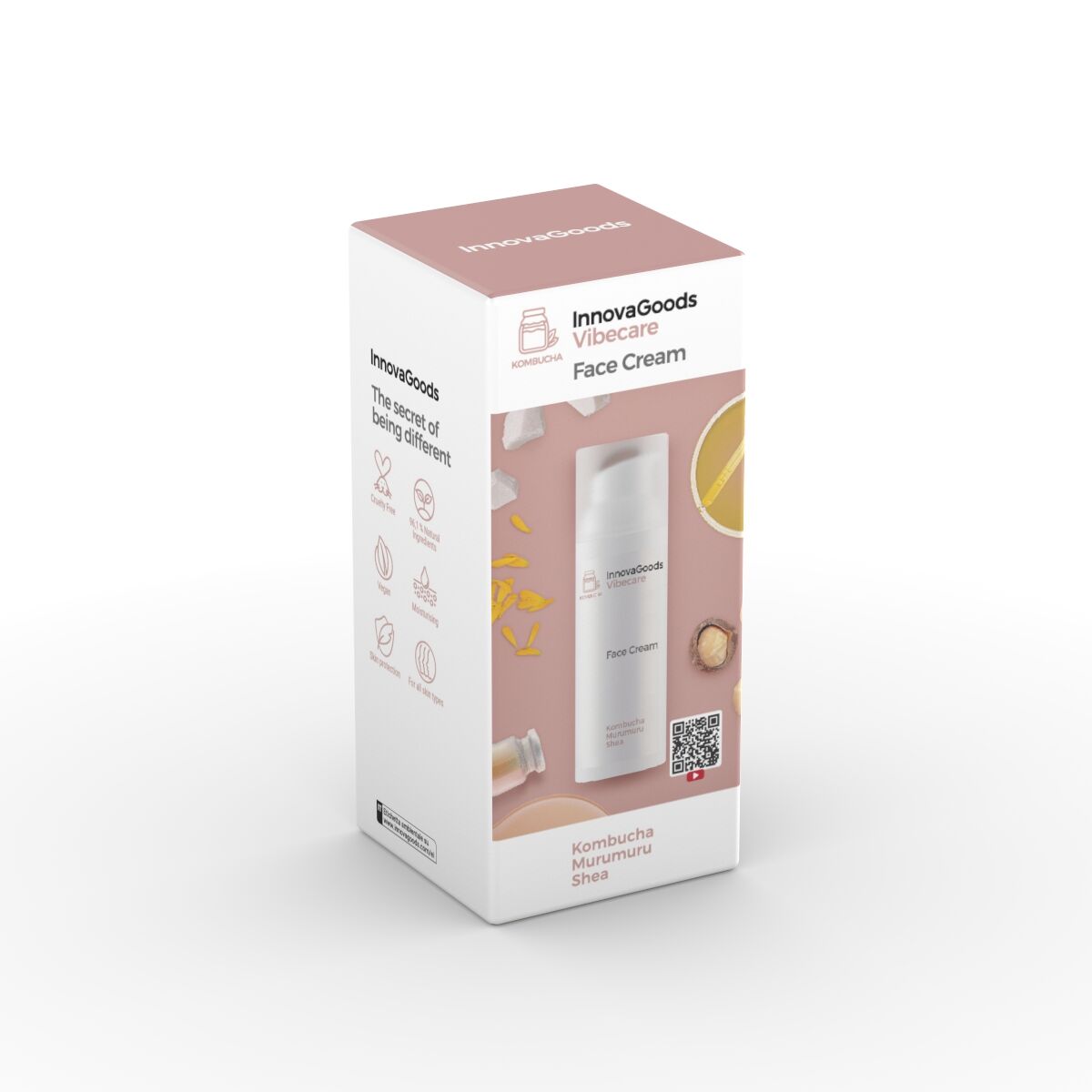 Kosteuttava kasvovoide kombucha 50 ml, vegaaninen, kuivalle iholle ja suojaa ihoa