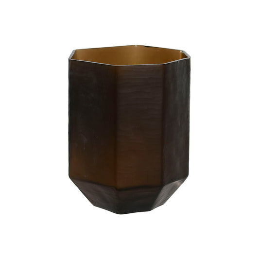 Kristallimaljakko tummanharmaa moderni 18 x 18 x 22 cm olohuoneeseen, pöydälle