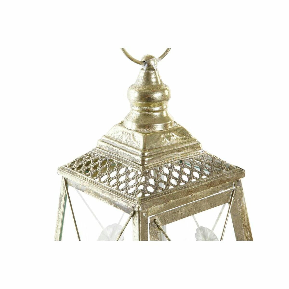 Lyhty kullanvärinen metallia & kristallia 18 x 18 x 36 cm arabialainen sisustus