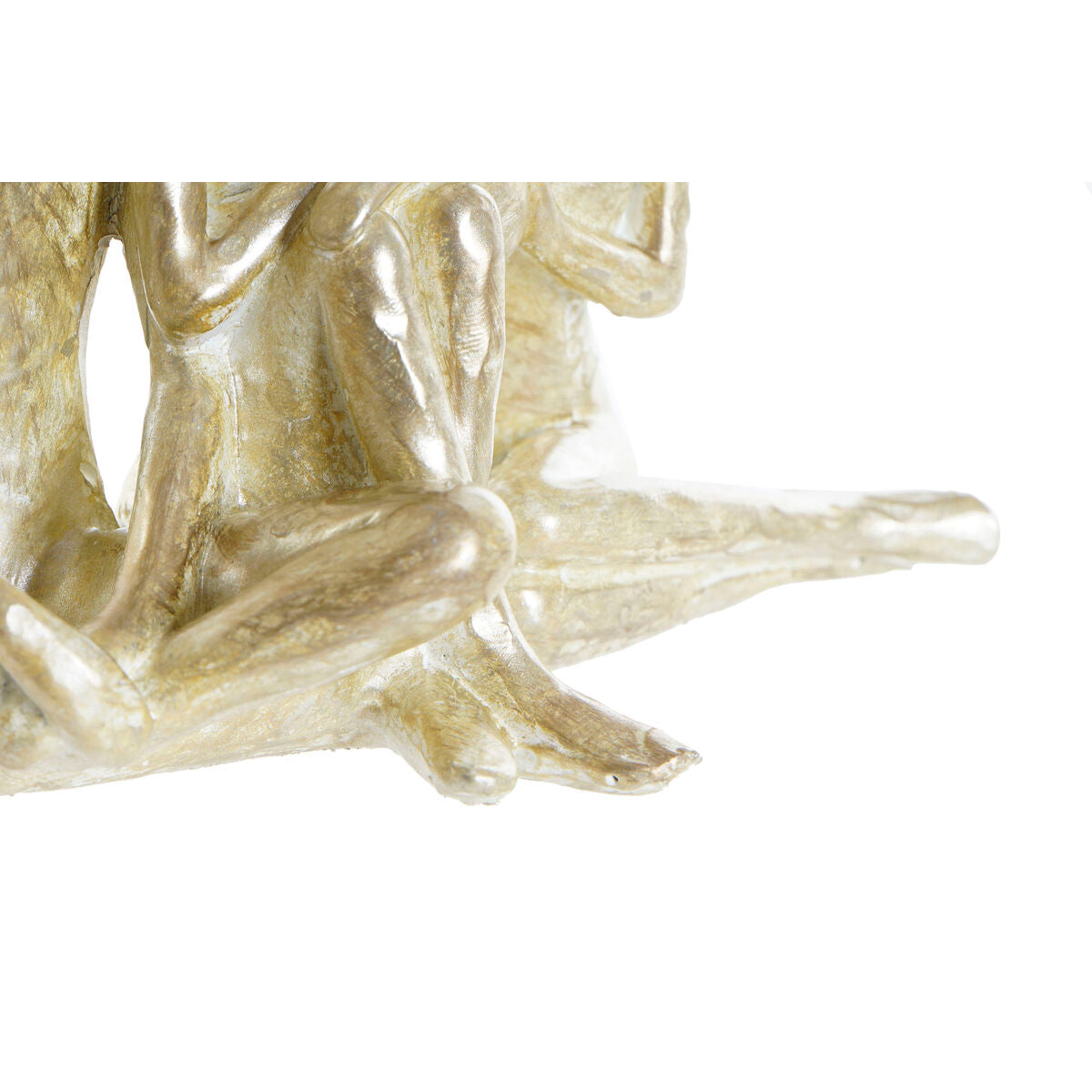 Kullattu koristehahmo perhe 21 x 8 x 12 cm, moderni resiiniveistos sisustukseen