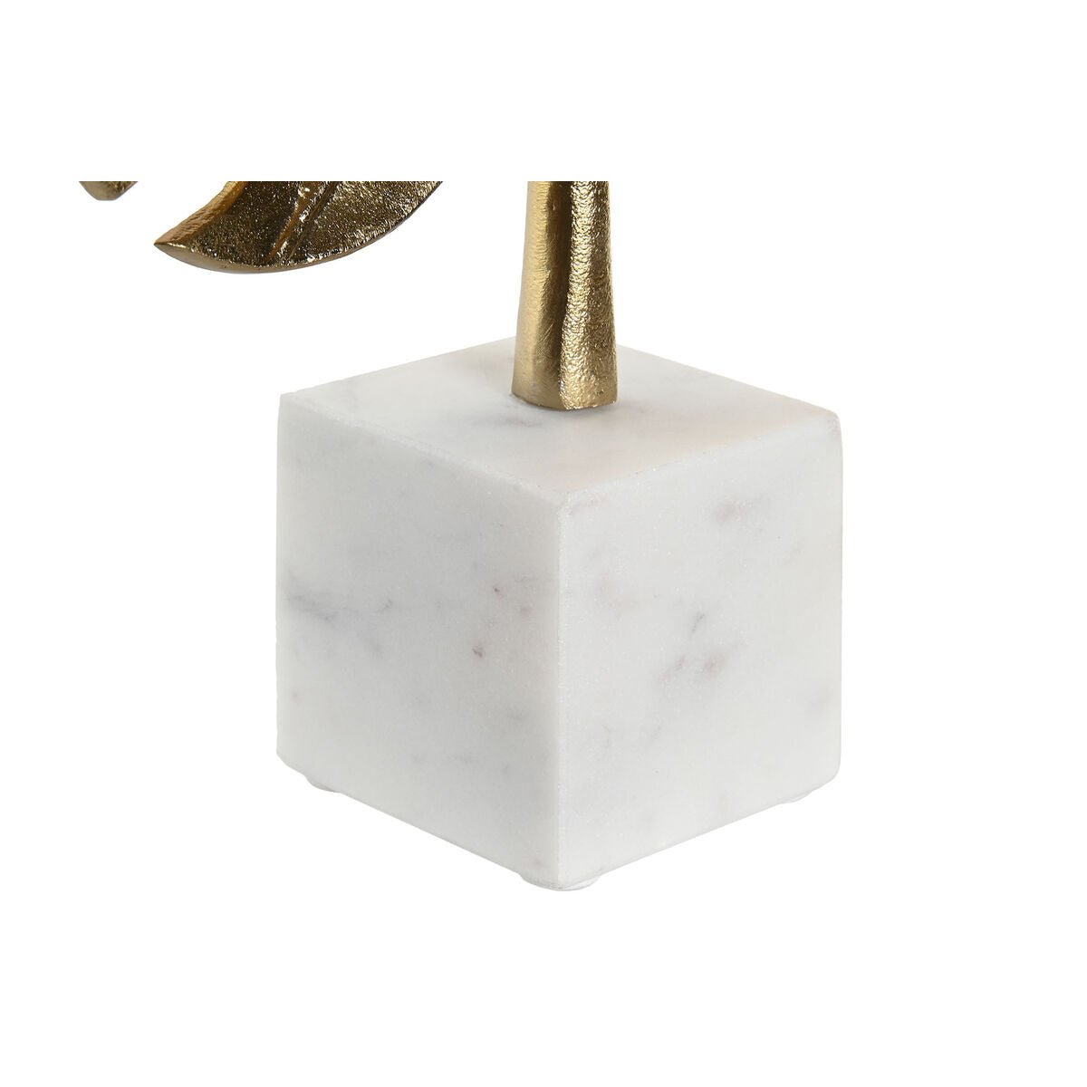 Koristelehti kullattu pöytäkoriste 28 x 7,5 x 47 cm marmorijalustalla sisustus