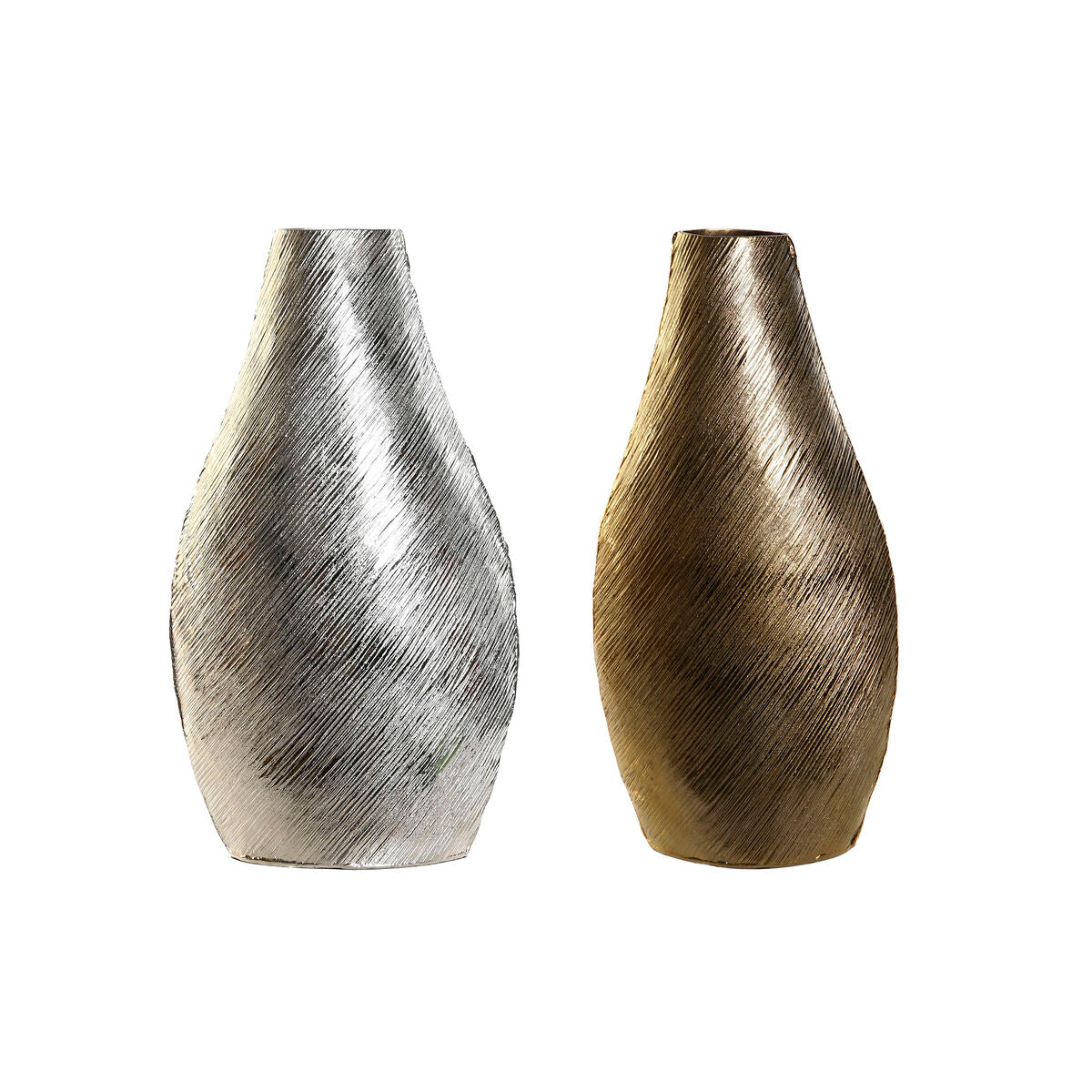 Maljakko moderni kullattu & hopea alumiini 22 x 13 x 40,5 cm, sis. 2 kpl