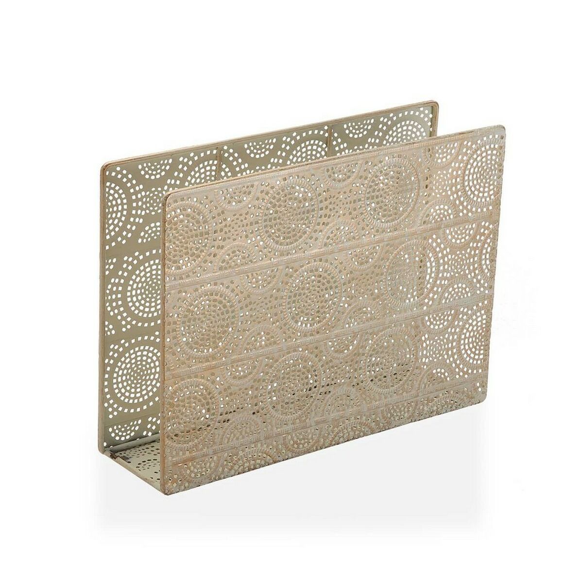 Lehtiteline, kultattu metalli, reikäkuvio, tyylikäs olohuone, 10,2×30,5×40 cm
