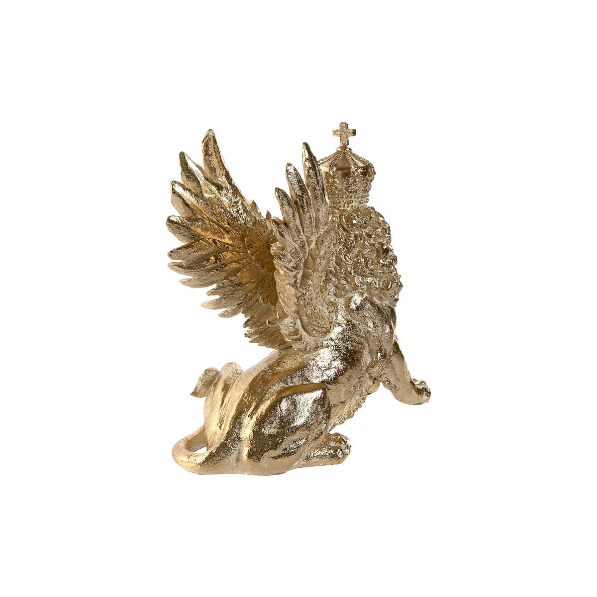 Kultainen leijona koristehahmo, polyresin, 20x10,5x17,5 & 29x13x25 cm (2 kpl)