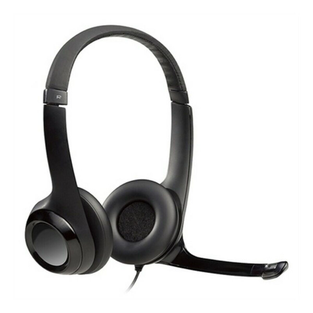 Kuulokkeet mikrofonilla, USB & 3,5 mm, johdotetut, toimistoon, musta Logitech