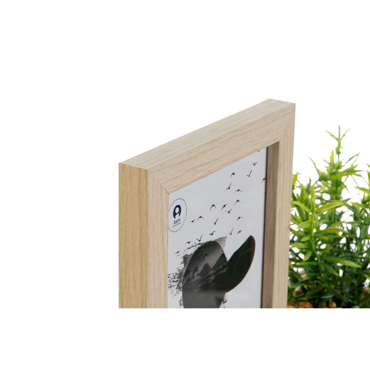 Kuvakehys 10 x 15 cm skandinaavinen luonnonpuu jalustalla & koristekasvi