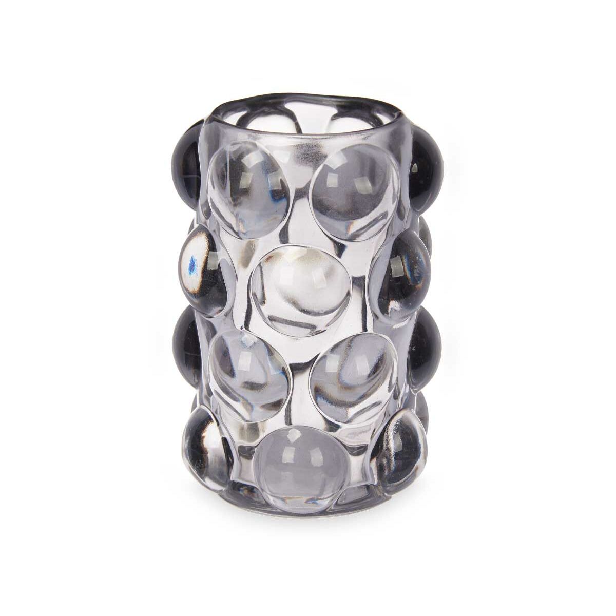 Kynttilänjalka harmaa kristalli 8,4 x 12,5 cm mikrohelmet, 12 kpl, tuikkukippo