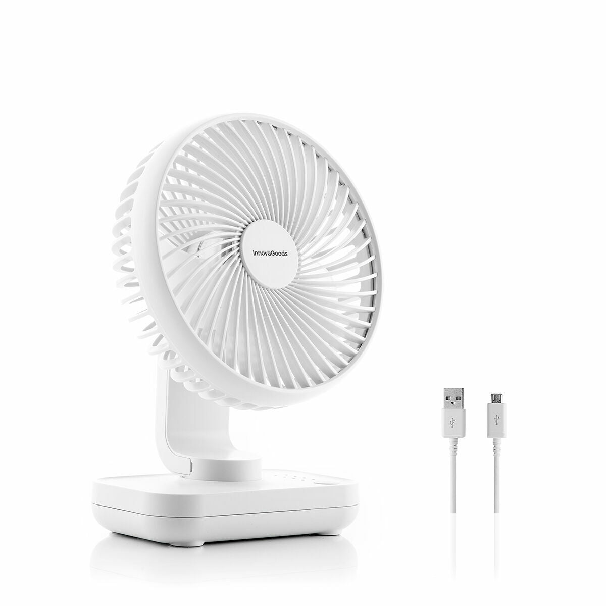 Ladattava pöytätuuletin, hiljainen USB-C, 4 nopeutta, työpöydälle, 3600 mAh