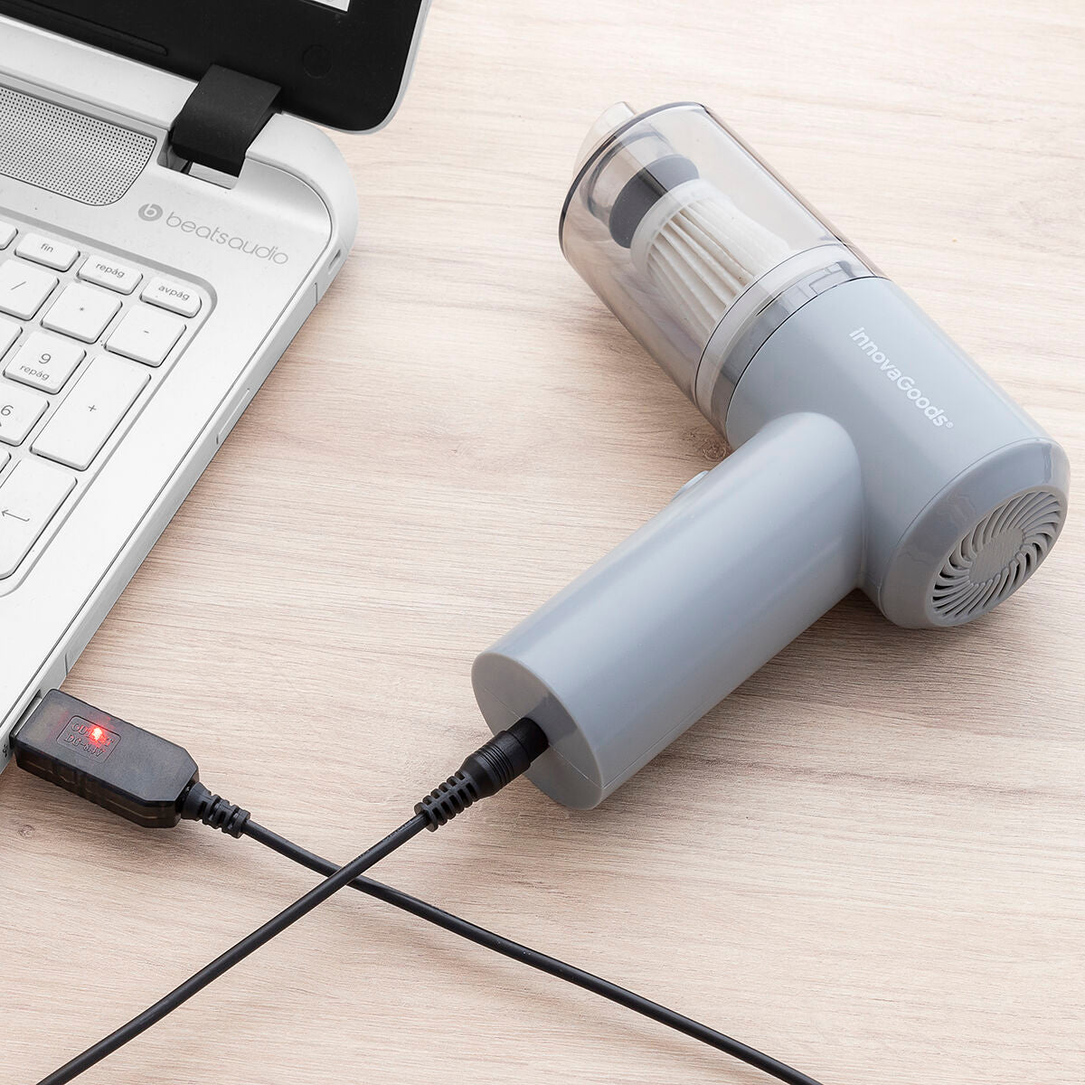 Langaton käsipölynimuri USB-ladattava 100 ml, autoon & kotiin, harjasuutin