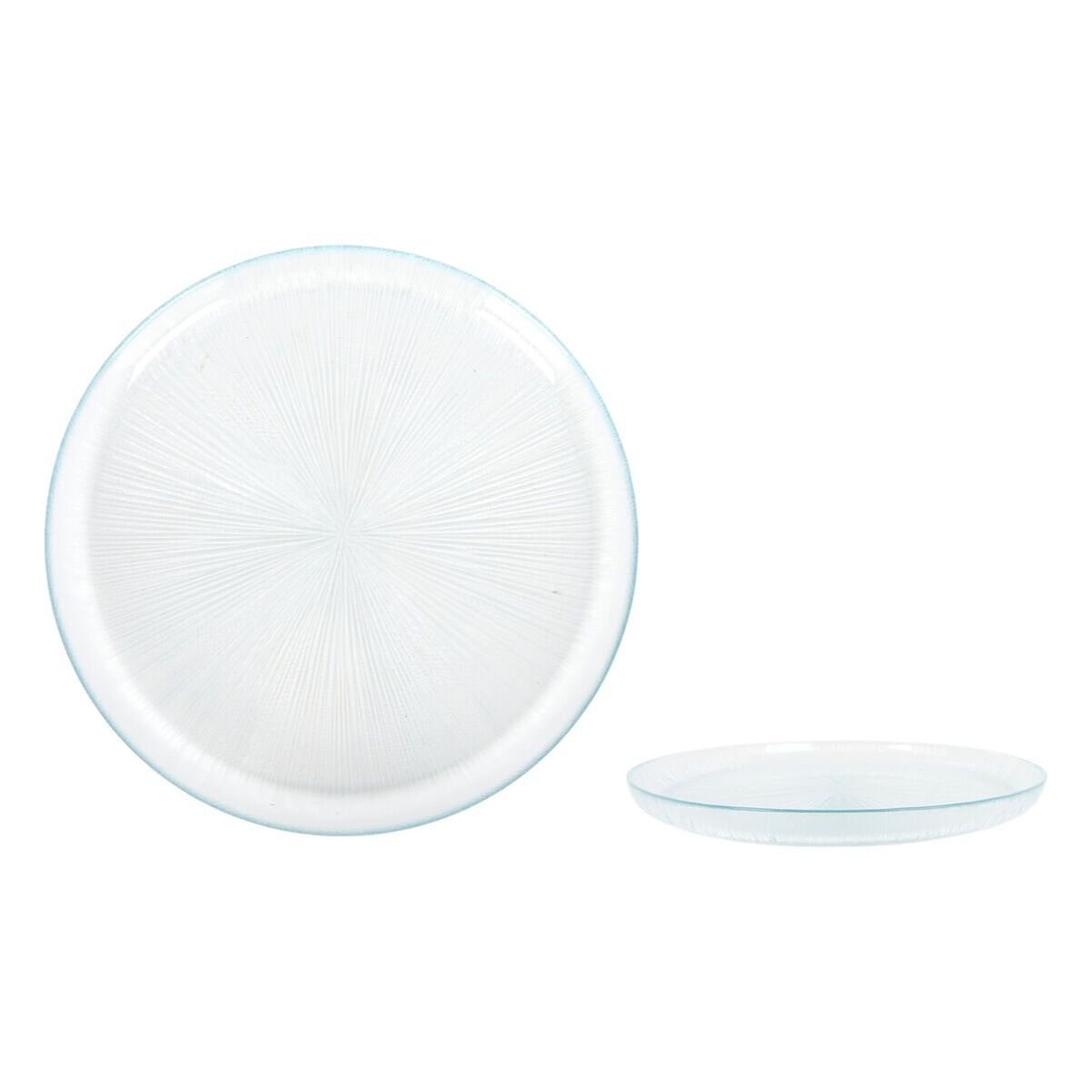 Lasi lautanen 25 cm litteä, 6 kpl - läpinäkyvä tarjoilu- ja ruokailulautanen