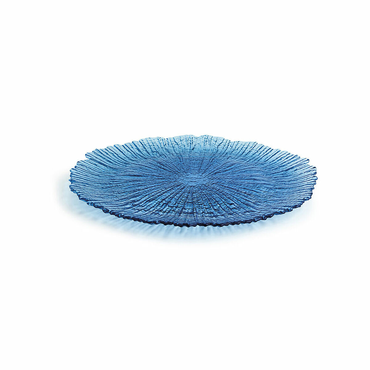 Lasilautanen Ø 28 cm, sininen kuvioitu litteä lautanen 6 kpl astiasetti tarjoiluun