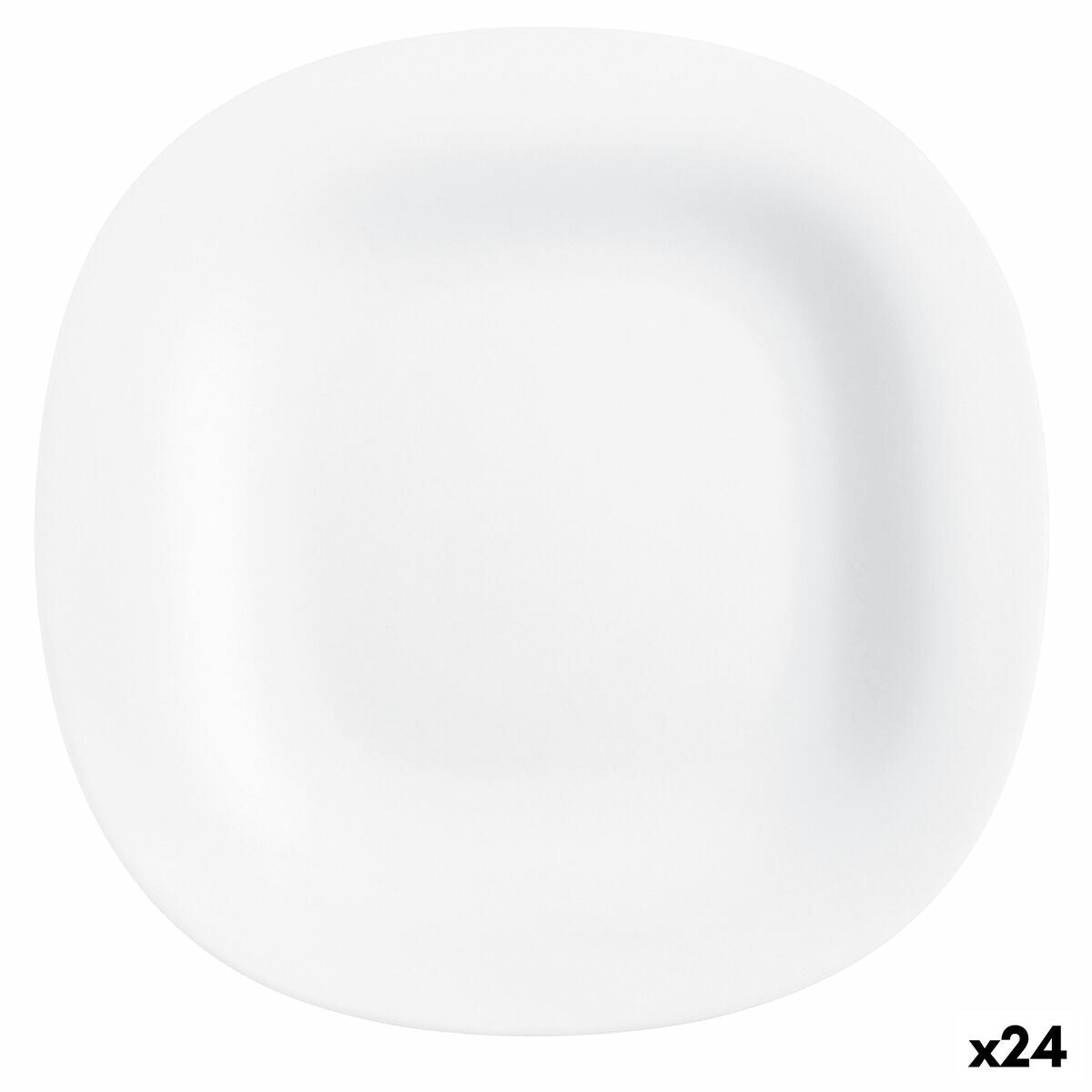 Jälkiruokalautanen lasi 19 cm, valkoinen, astianpesukone- & mikroaaltouuni-kestävä, 24 kpl
