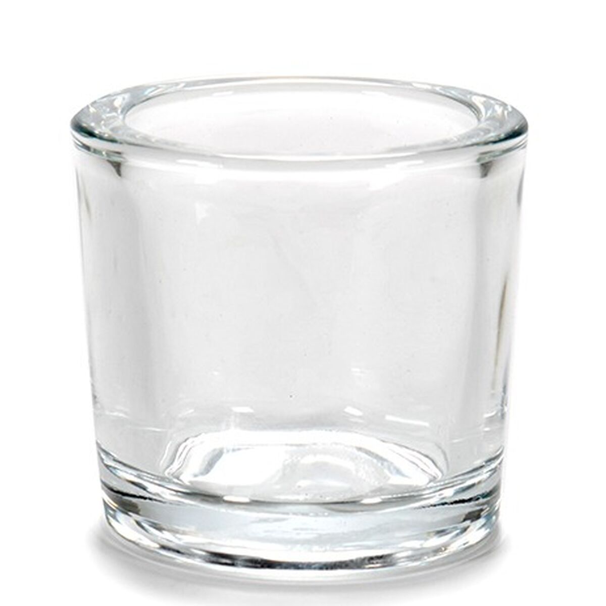 Lasinen kynttilänjalka tuikkukynttilöille, läpinäkyvä 6,5×6×6,5 cm, 12 kpl