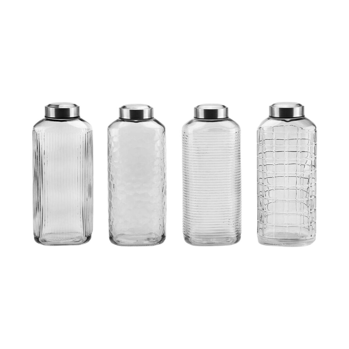 Lasipullo 1,8 l 8 kpl, teräskannella - säilytyspullo keittiöön & kaappiin