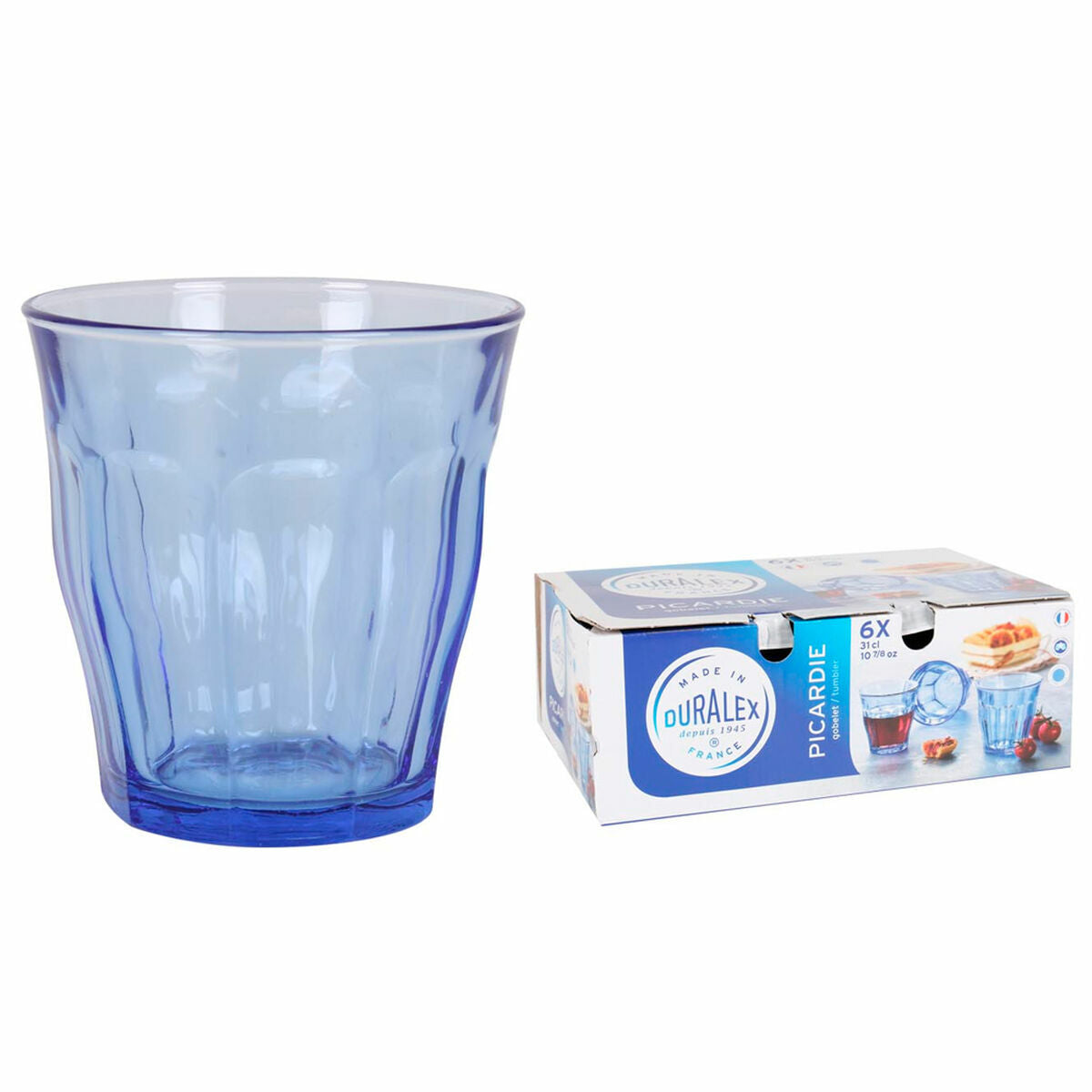 Lasisetti 6 kpl 310 ml, laivastonsininen Picardie, arkeen & juhlaan