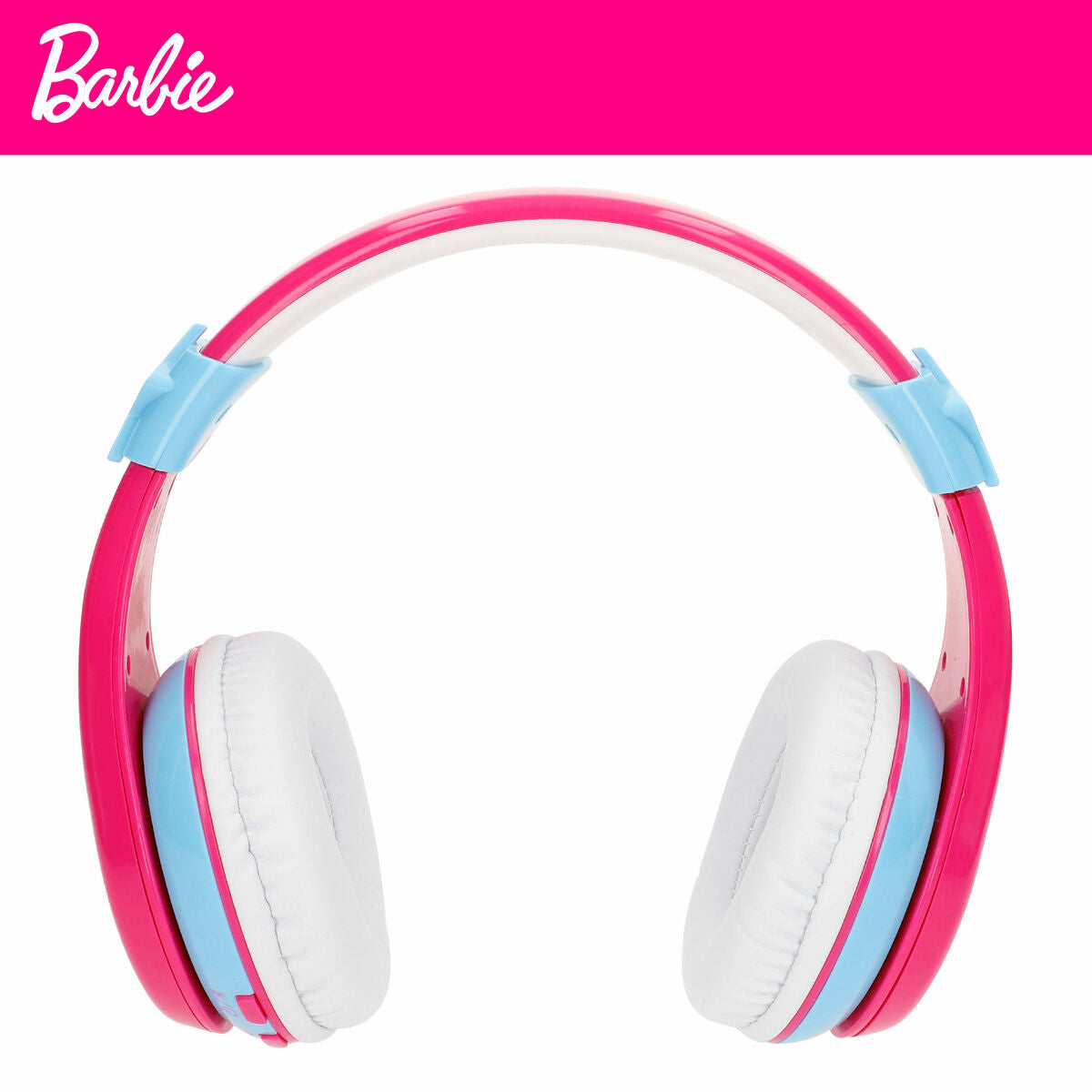 Lasten Bluetooth-kuulokkeet, pinkki-vaaleansininen, pehmustetut, Barbie