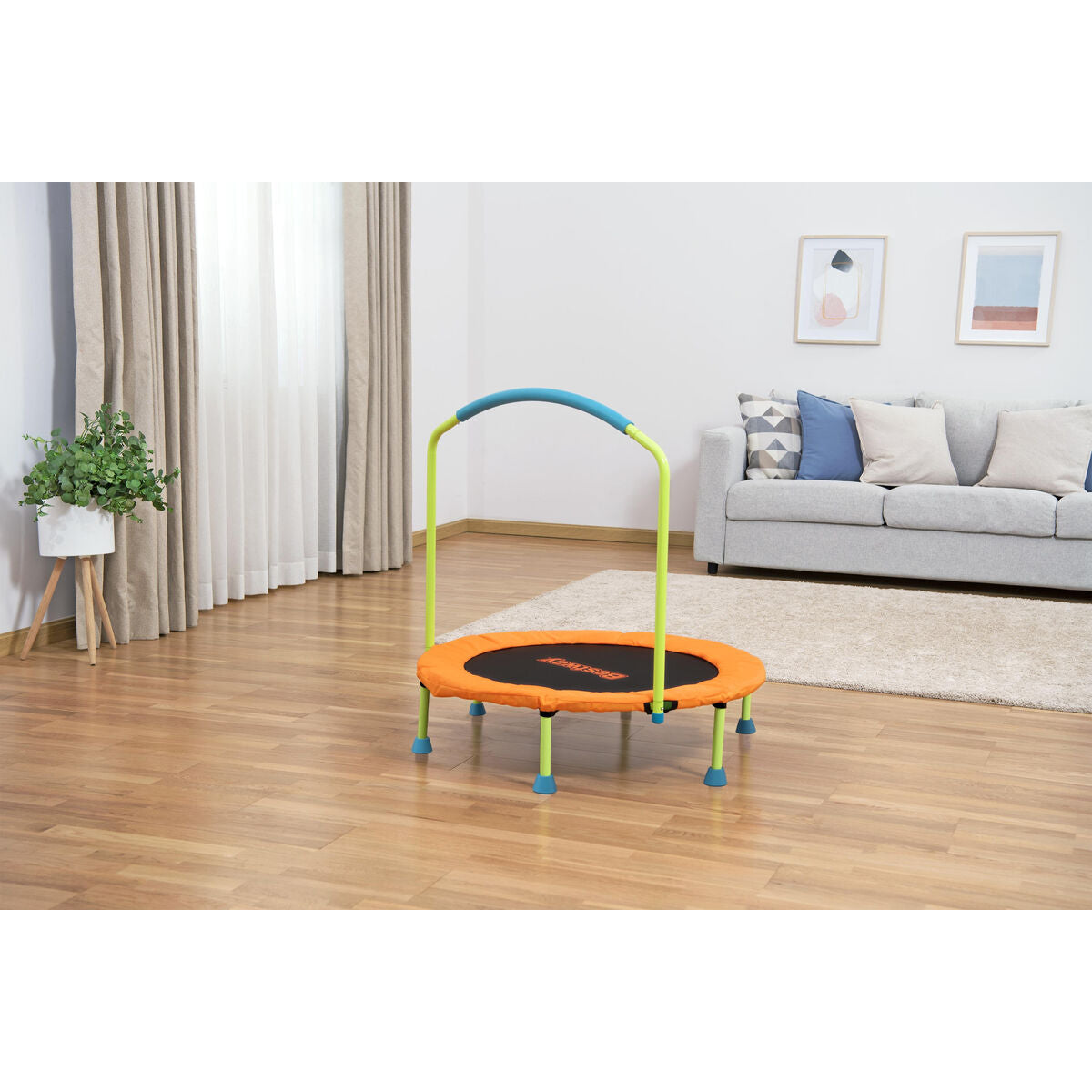 Lasten trampoliini 91 x 96 cm, turvakahvalla, puutarhaan, moniväri +3 v Bestway