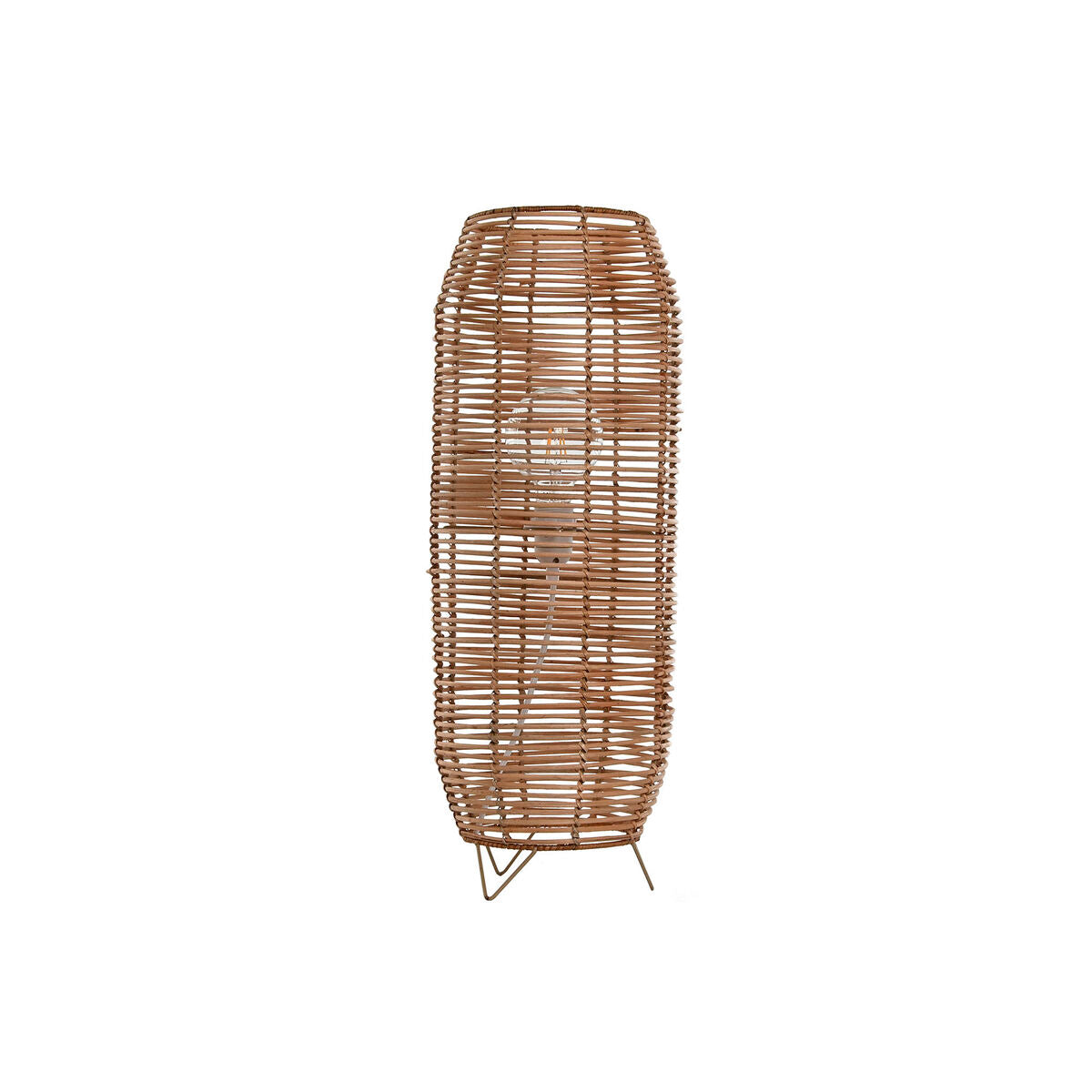 Lattialamppu rottinki ruskea - metallijalusta, 23 x 23 x 65 cm kotikäyttöön