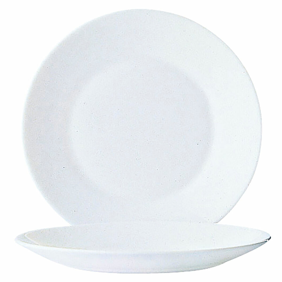 Lautaset 23,5 cm, 6 kpl - valkoinen lasi, tiskikoneeseen sopiva, ravintolamalli