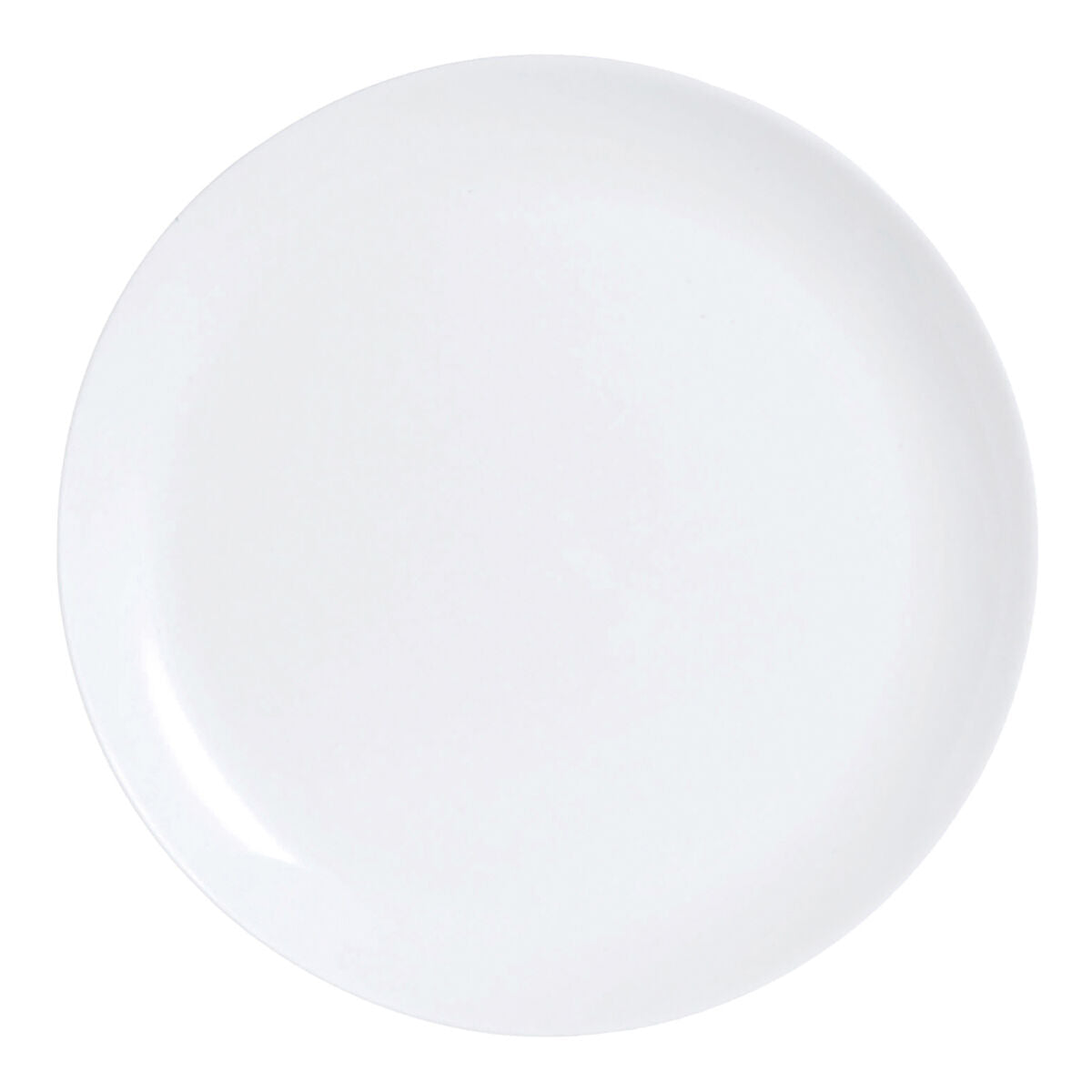 Lautanen 25 cm, litteä lasi, valkoinen – astiastosetti 24 kpl