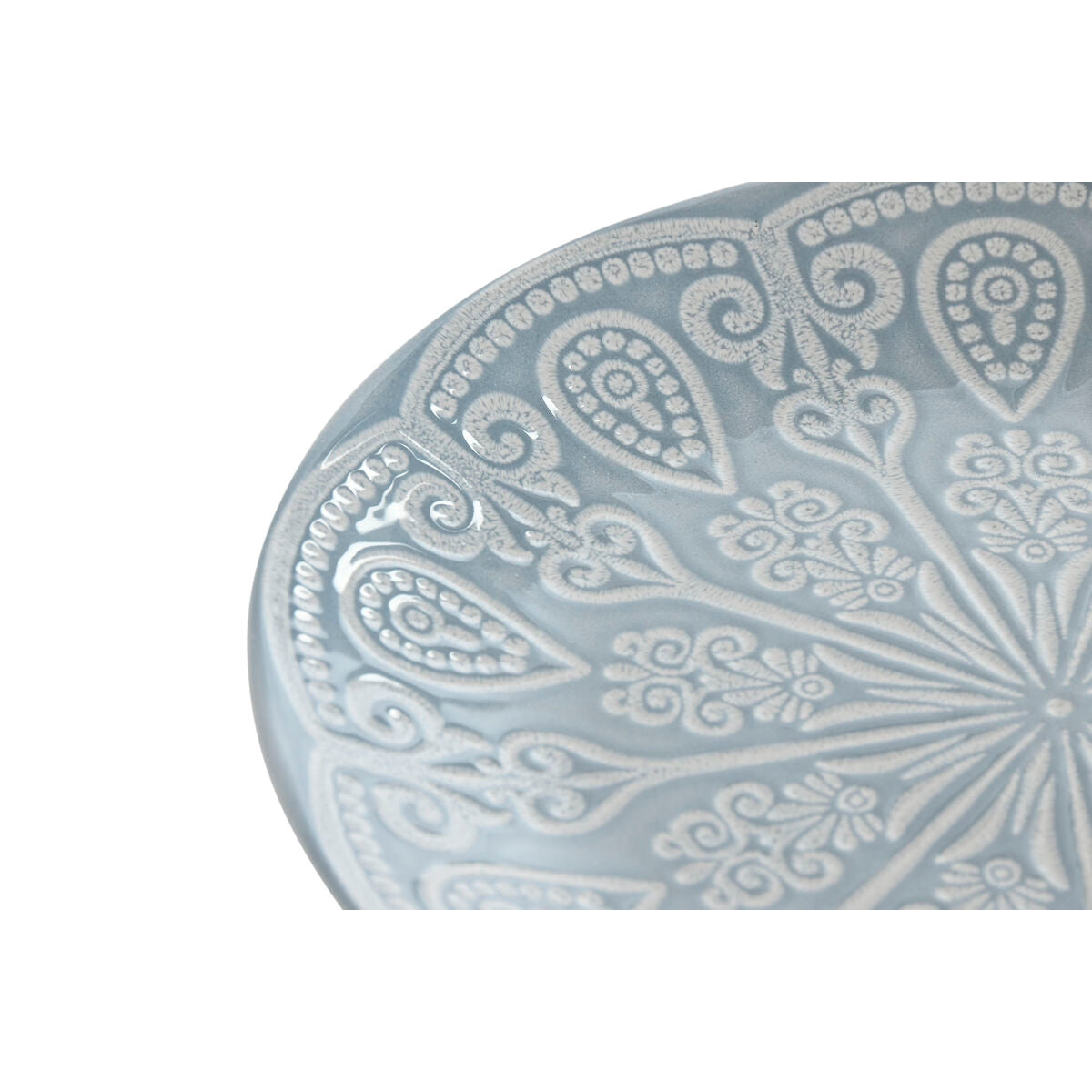 Lautassetti keramiikka 19,5 cm mandala arab, sininen, tarjoilulautaset ruokailuun