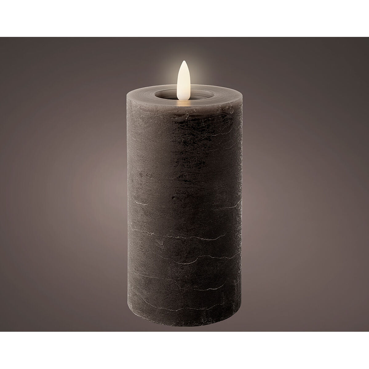 LED-kynttilä paristokäyttöinen, liekkiefekti Ø 7 x 15 cm, vahapintainen, musta