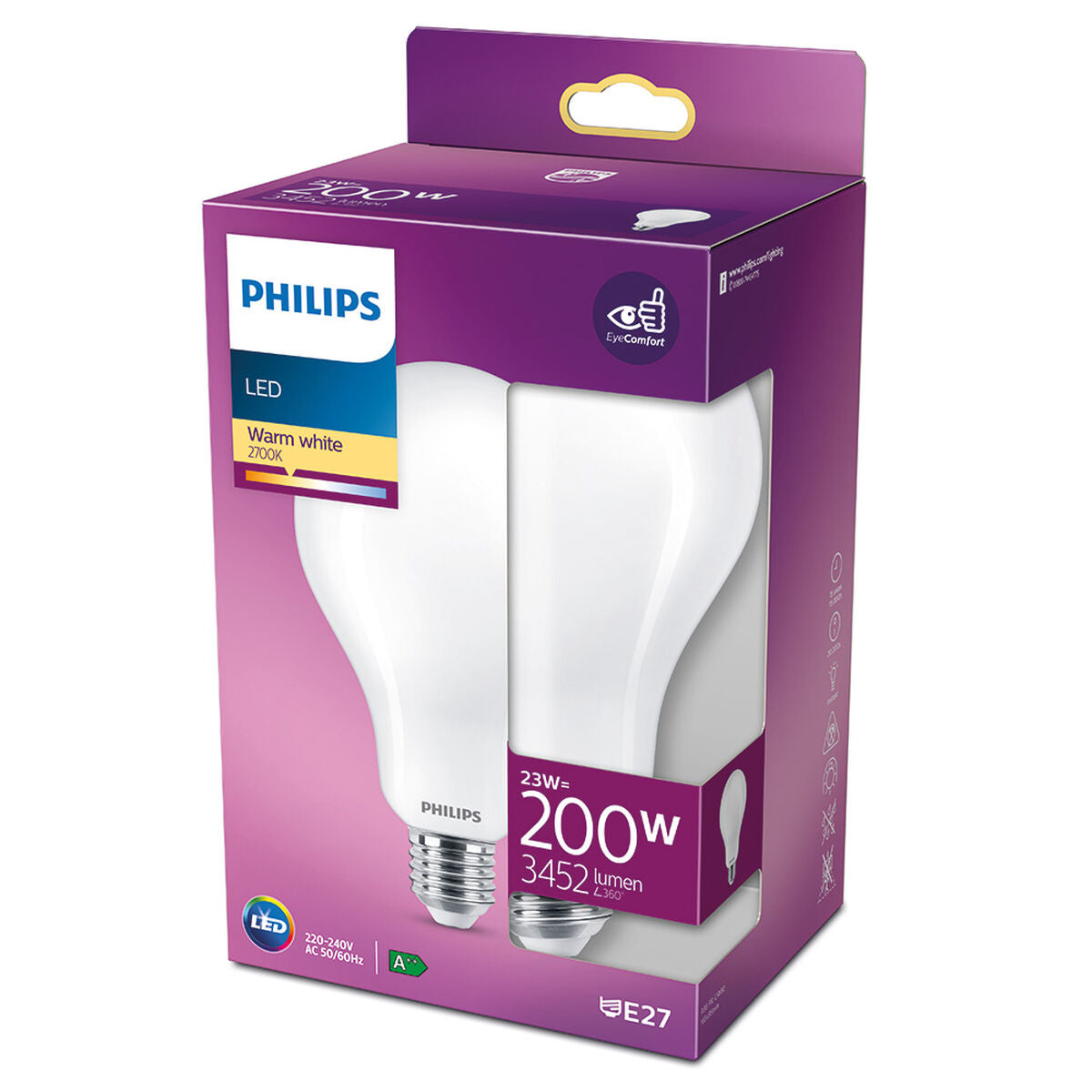 LED-lamppu E27 23 W 2700 K, 3452 lm, pehmeä valo, Ø9,5×16,5 cm, Philips